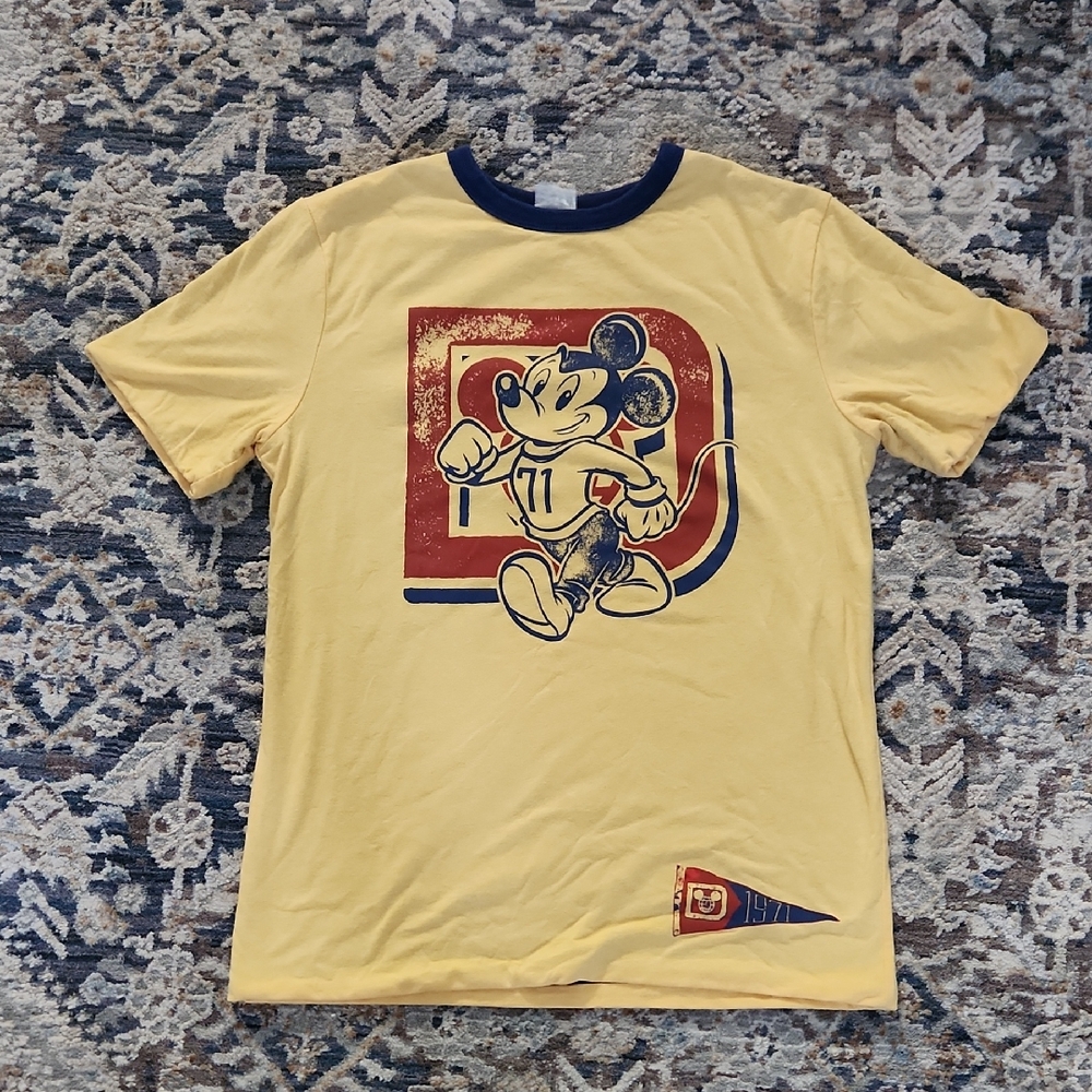 Disney Yellow & Navy Mickey Mouse Short Sleeve Tee